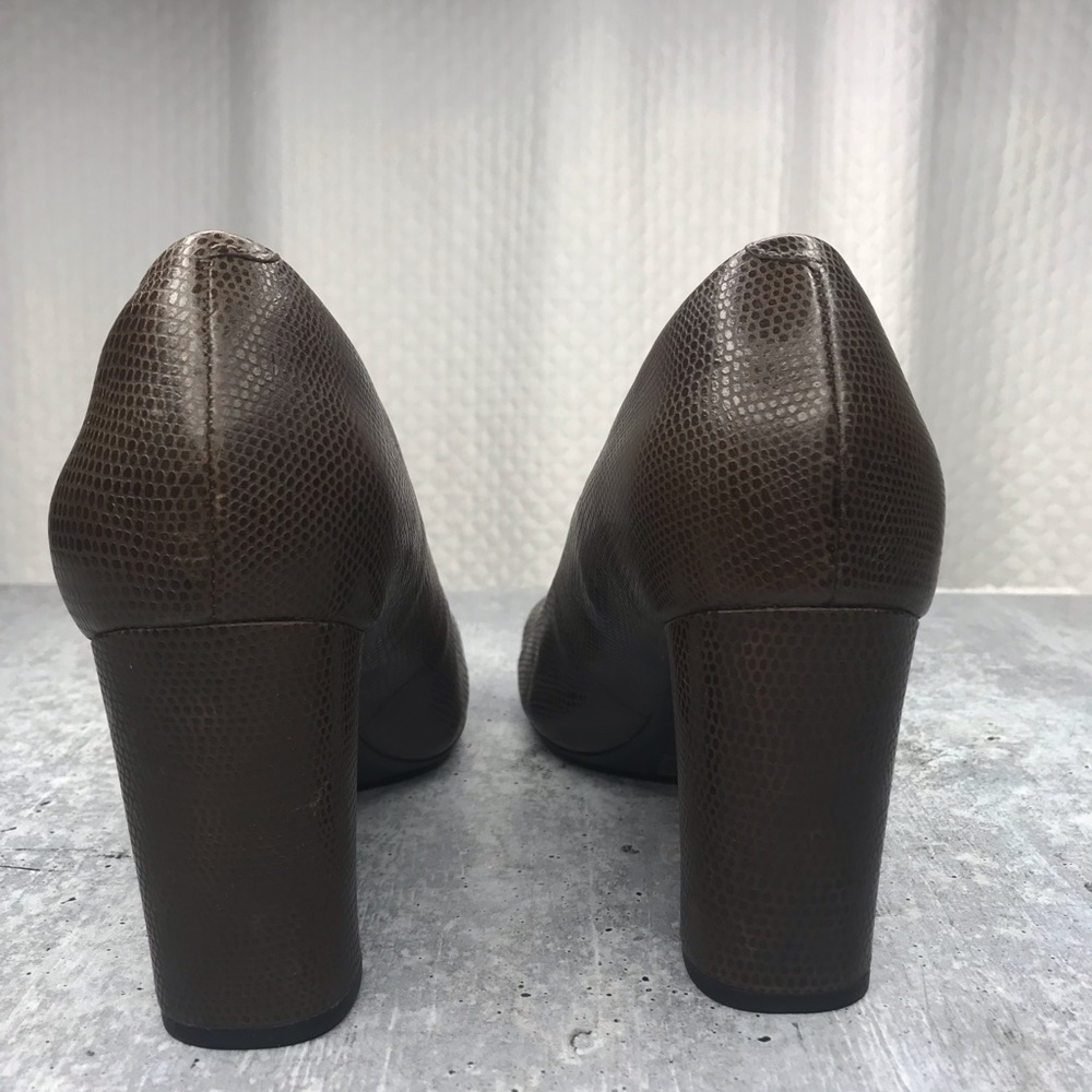 Clark’s Indigo Brown Animal Leather Dress Heel 7.5 - Picture 3 of 8